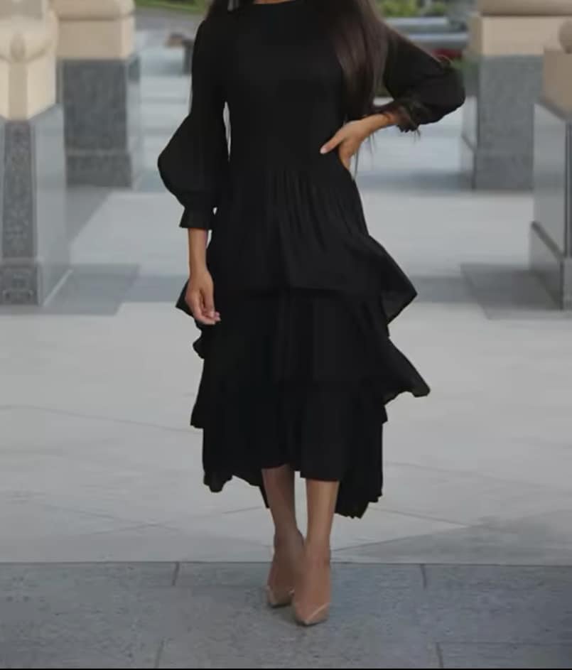 Pleated Ruffle Dress